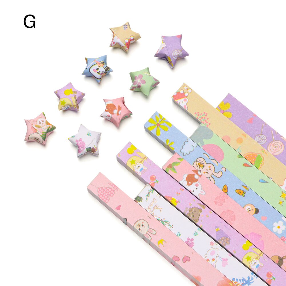 210pcs/lot Glow in Dark Lucky Star Origami Fluorescence Folding Strip Paper Best Wishes Handcraft Craft Paper Decor: not glowing G 540PC