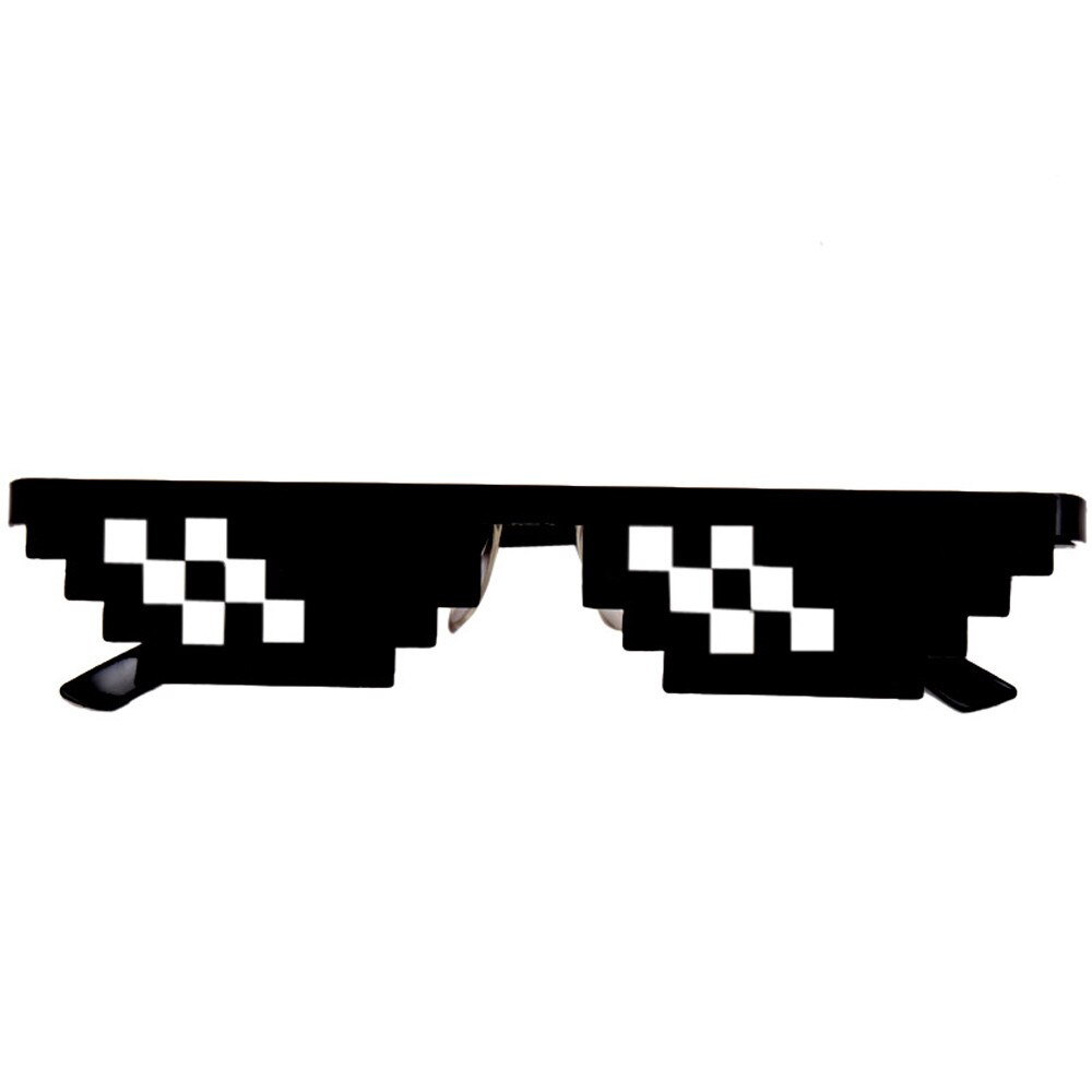 Grappige Trucs Bril Thug Life Bril 8 Bit Pixel Met Het Zonnebril Unisex Zonnebril Speelgoed Voor Kinderen Volwassenen Grappige speelgoed: Grijs