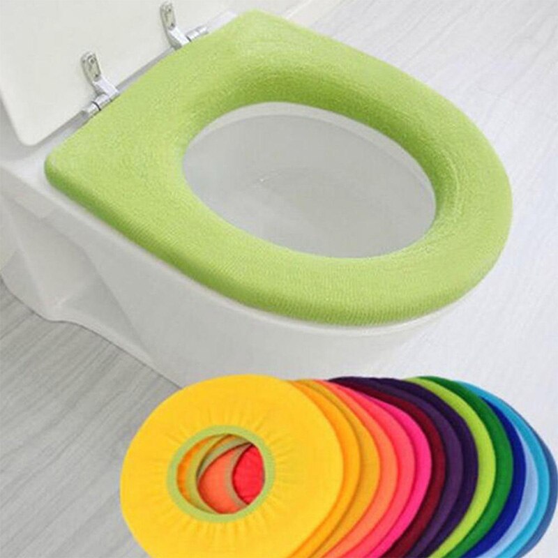 Universal O-Shaped Toilet Cover Candy Colors Portable Toilet Seat Cover Soft Seat Warmer WC Mats Anti-Dirty Protective Case