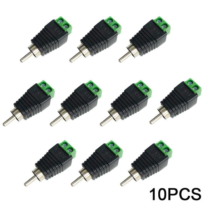 10 Stks/set Rca Onnector Plug Speaker Bedrade Om Audio Rca Male Connector Adapter Jack Plug Rca Connector