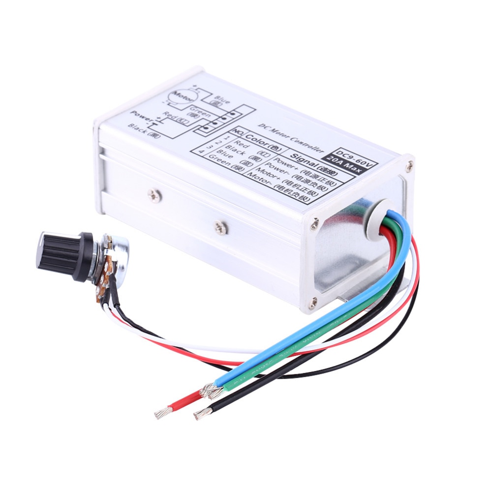 DC 9V 12V 24V 48V 60V 20A Motor Speed Controller Regulator Driver PWM
