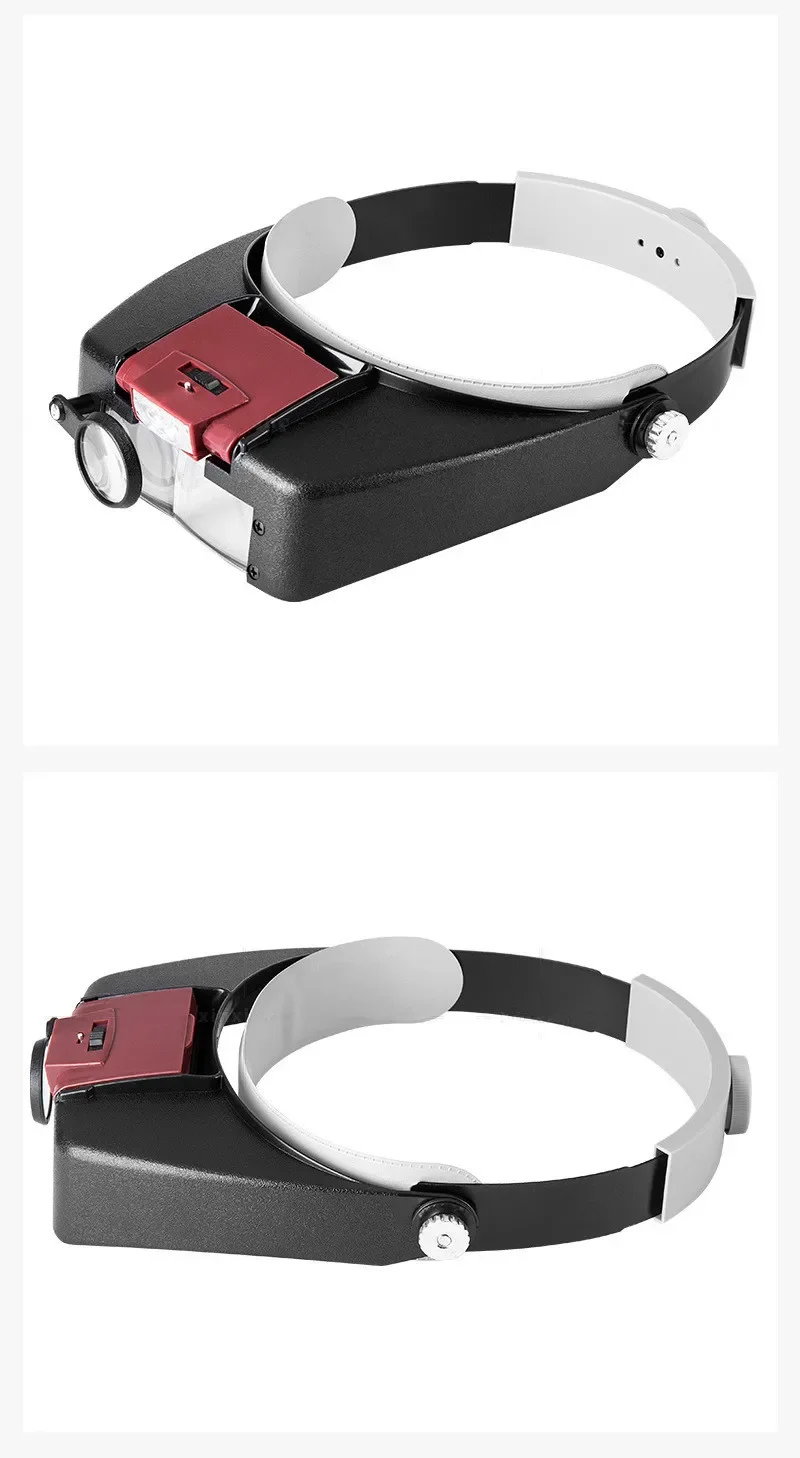 Op het hoofd gemonteerd verrekijker vergrootglas met LED-licht Draagbaar vergrootglas voor het lezen van boeken Repareren van horloges