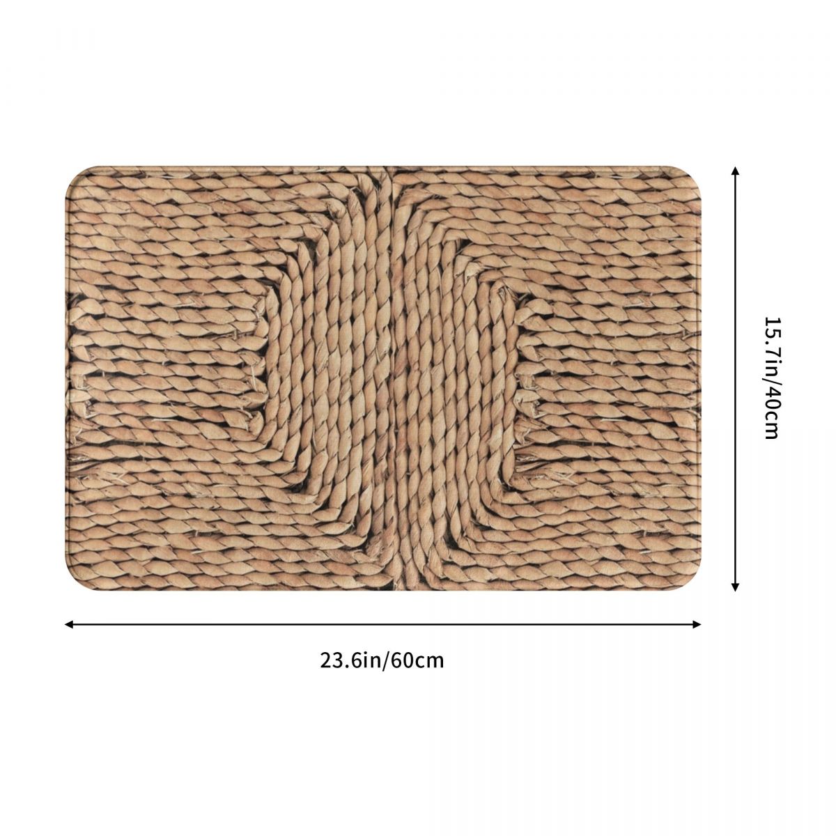 Felpudo mediterráneo de mimbre, Alfombra de poliéster, antideslizante, para entrada, cocina, dormitorio, balcón, dibujos animados