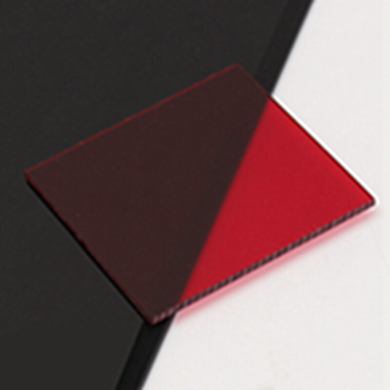 Feuilles de plexiglas teintées (PMMA) en acrylique Transparent | 100x100x2.8mm, plaque acrylique noir/blanc/rouge/vert/orange: Transparent Red