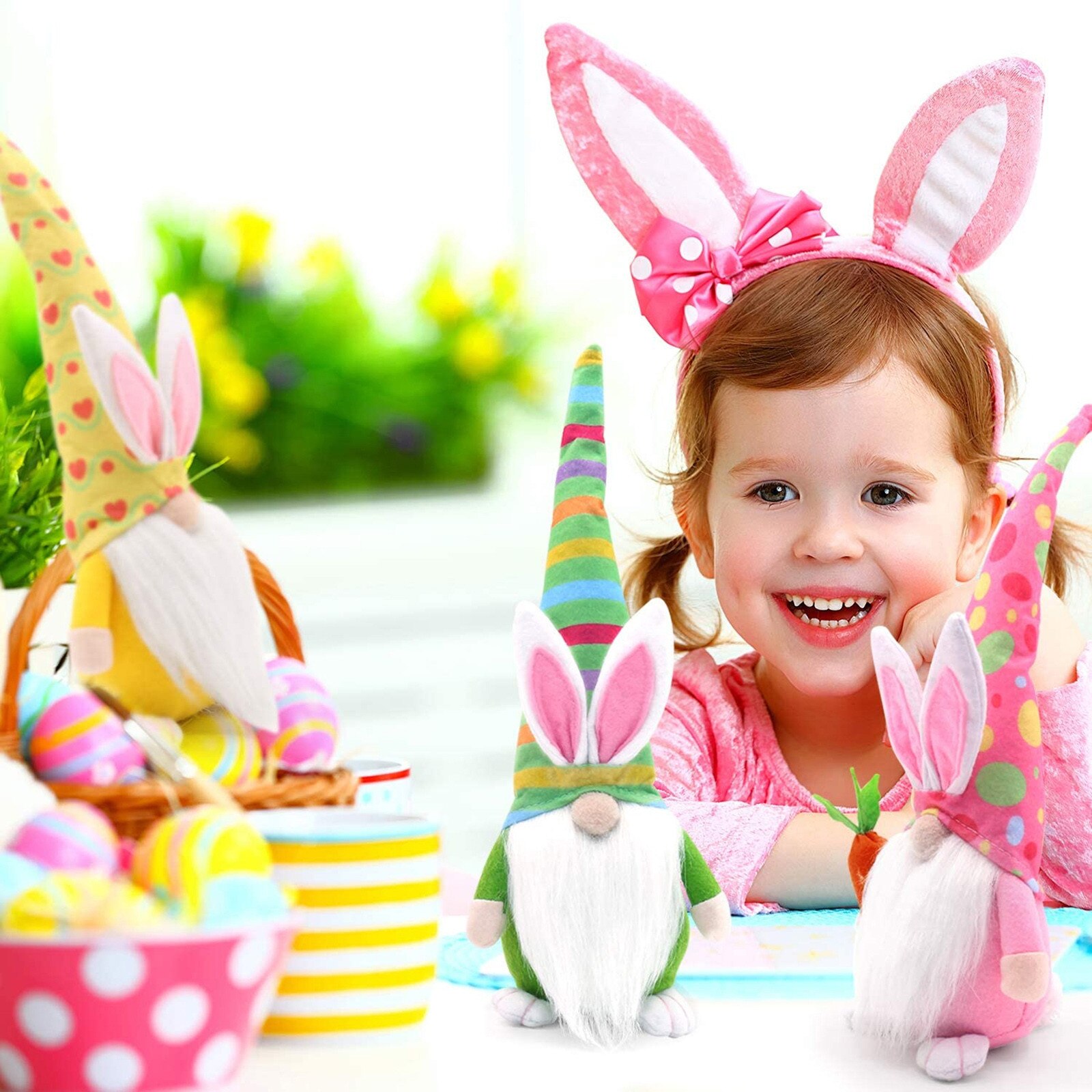 Easter Bunny Carrot Dwarf Faceless Doll Decoration Home Decorations 3pcs Simulation Decoration Home Party Accessories