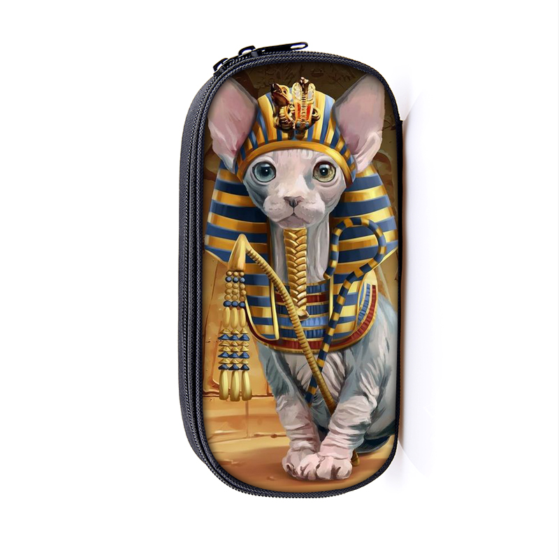 Carino Sphynx Cat Cosmetico Custodie Donne del Sacchetto di Trucco Della Ragazza Contenitore di Matita Stazionario Borse Bambini Sacchetto Della Matita di Scuola Forniture