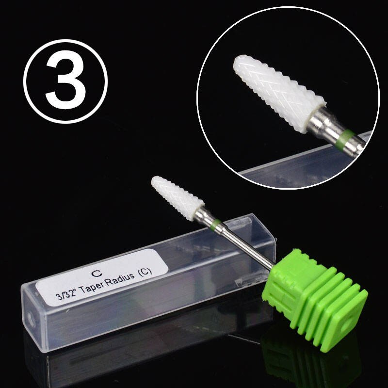 Wuf 1 Pcs Keramische Nail Boor Pedicure Machine Verwijderen Nail Eelt Bit Gereedschap Elektrische Boor 3/32 "Schacht nail Gereedschap: 3
