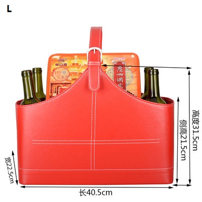 Förvaringskorg i imiterat pu-läder, bärbar förvaringskorg för frukt: Orange