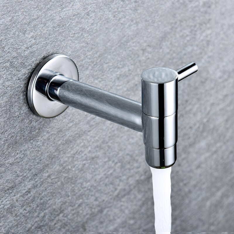 Outdoor Garden Wall Mounted Extra Long Mop Washing Faucet Bathroom Washing Machine Water Tap Solid Brass Single Cold Sink Faucet