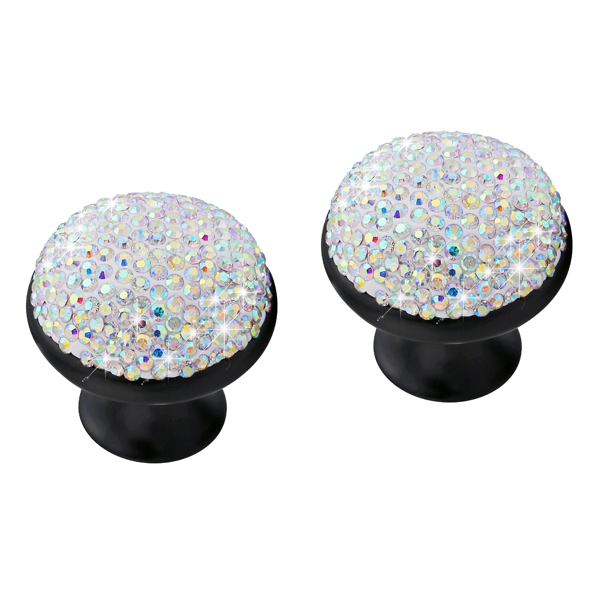 2 Stuks Aluminium Deurknoppen Shining Rhinestone Mushroom Handvat Creatieve Lade Knoppen Kast Deurklink