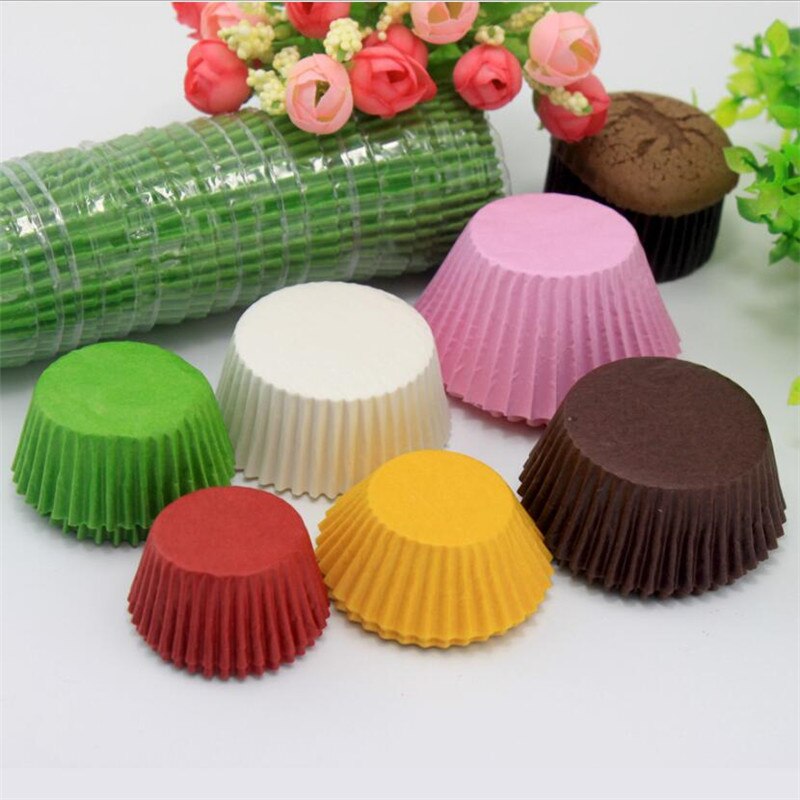 100 Stks/partij Pure White Cupcake Liners Food Grade Papier Cup Cake Bakken Cup Muffin Keuken Cupcake Gevallen Cake Mallen