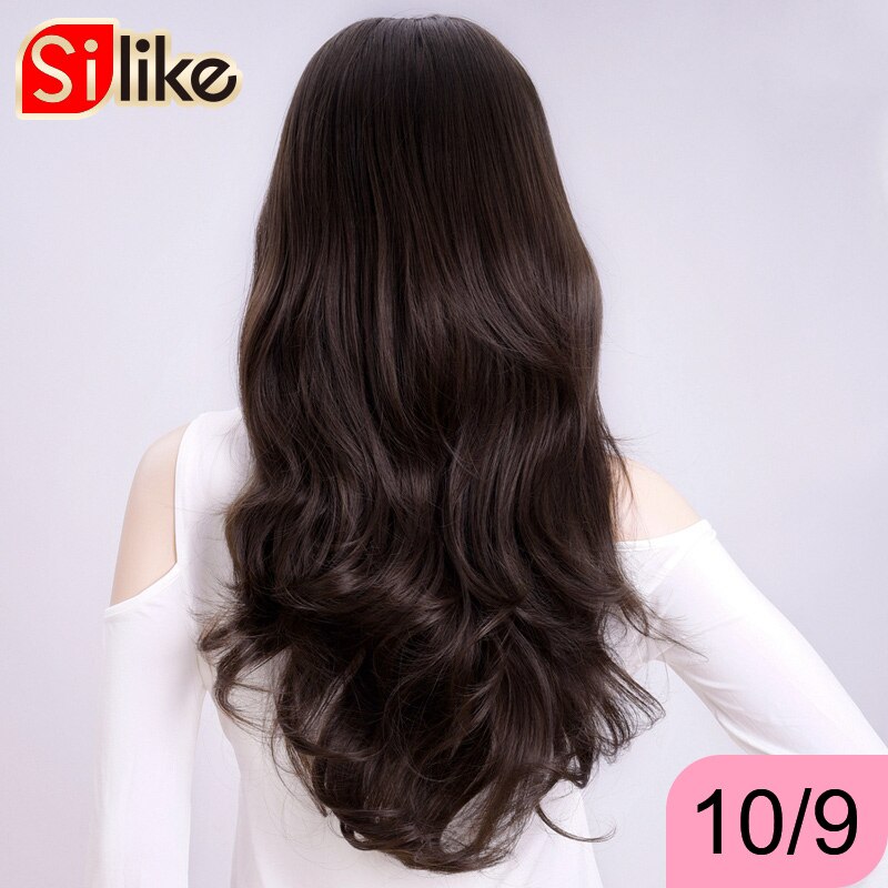 Silike Synthetische 3/4 Halb Perücken 24 Zoll Lange blond Wellenförmige Perücke Mit Clip in Haar Verlängerung 16 Farbe 210g für Schwarz Weiß Frauen: 10.9
