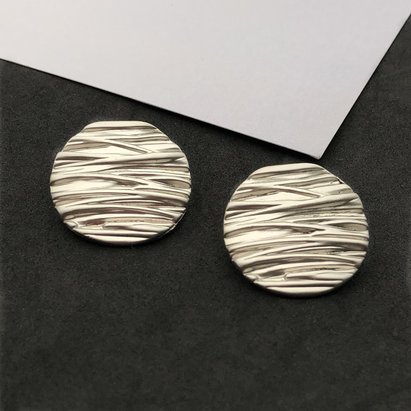 Randig metall tryckknapp för skjortrock jacka symaterial sytillbehör dekorativa knappar för kläder: Silver- / 18mm-10 st