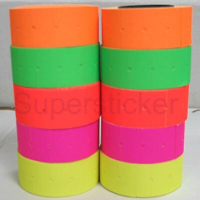 [Fly Eagle ] 5 Kleuren Prijs Tags Voor MX-6600 2 Lijnen Gun 1 Buis X 10 Rolls X 500 tags Etiketten Refill
