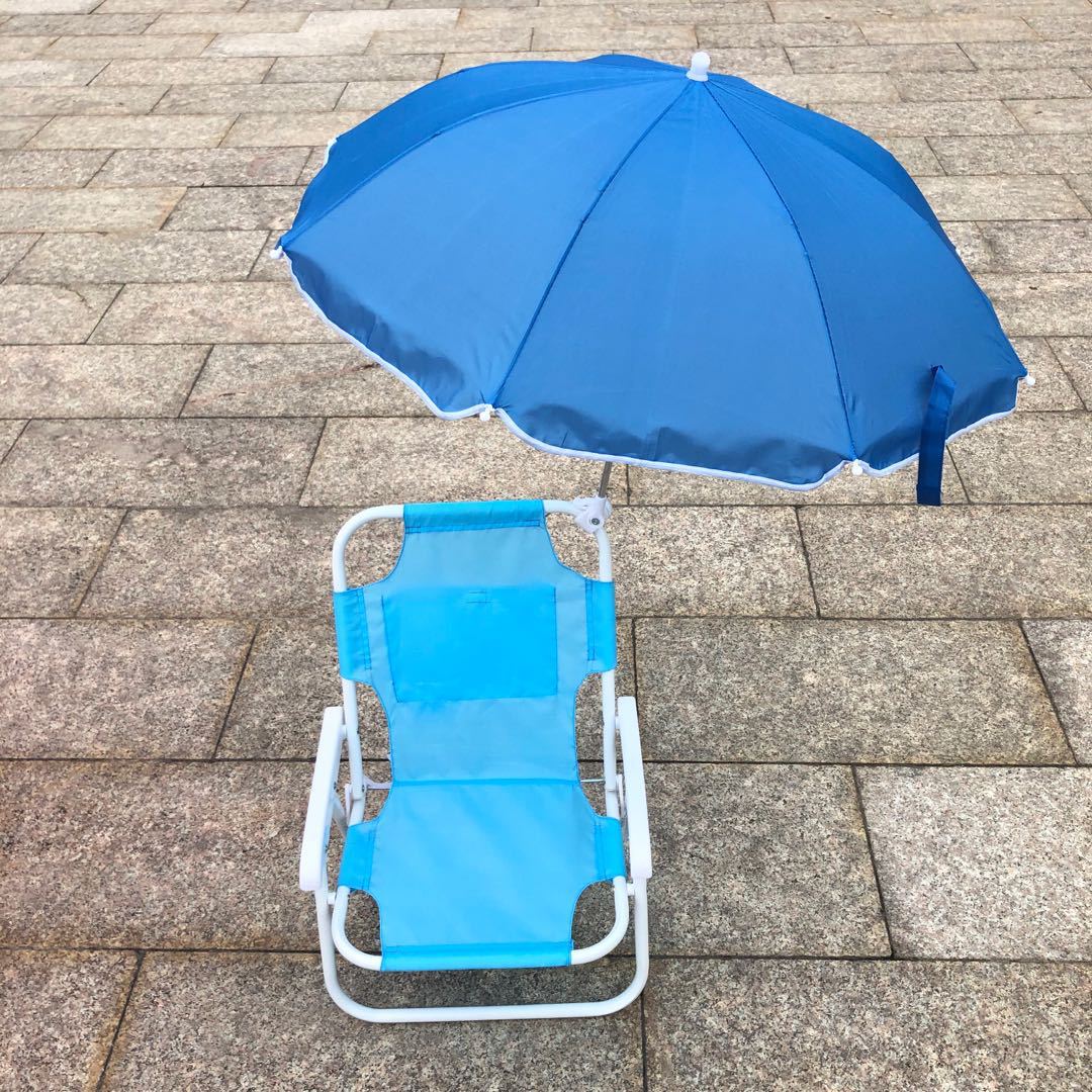 Outdoor Folding Beach Children Chair With Umbrella Utralight Baby Kids Camp Chair Sun Lounger Folding Picnic Camping Seat