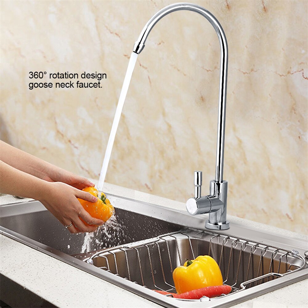 Stainless Steel Kitchen Sink Faucet Sink Drain Filter Screen Chrome-Plated Reverse Osmosis RO Drinking Water Filter Filtro Agua