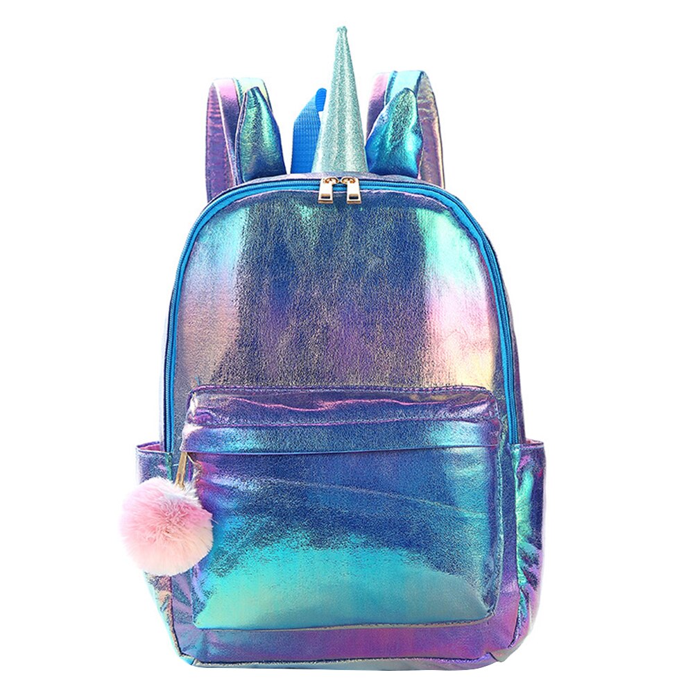Elegante Mochila Unicórnio Moda Portátil Ombro Saco Saco De Armazenamento Colorido Brilhante Mochila para Meninas Da Escola