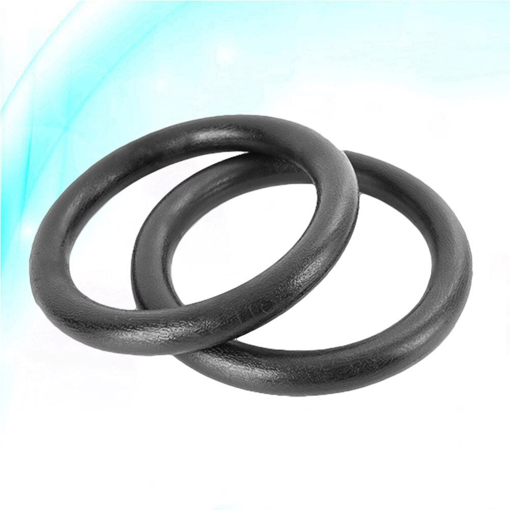 1 Pair ABS Fitness Gym Rings Olympic Gymnastic Rings Pull-up Rings for Body Strength Power Chin Up Training Workout (Black)