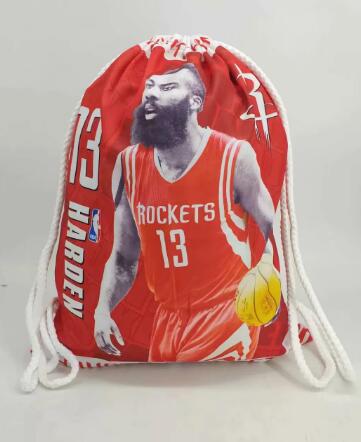 Basketball star drawstring backpack daily casual boys and girls backpack drawstring pocket: Purple