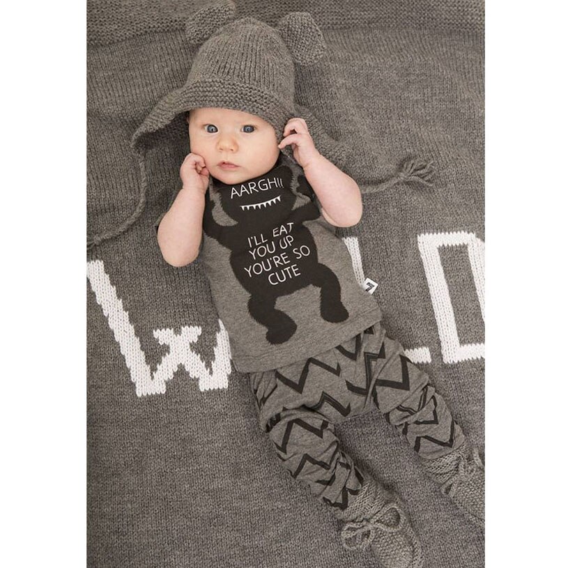 Ensemble garcon avec jean tegneserie conjunto infantil menino drenge tøj forårs t-shirt og bukser to stykker babytøj sæt