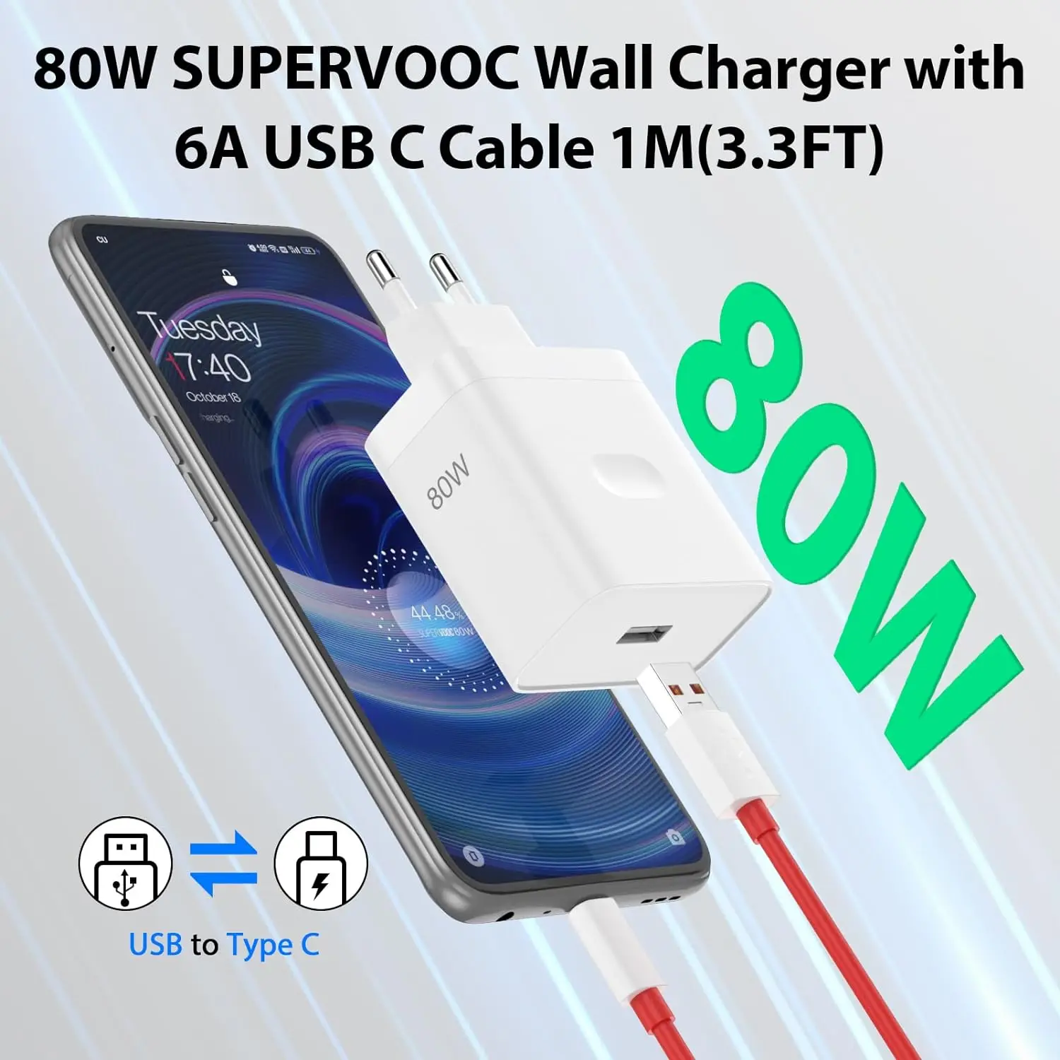 Til oneplus 80w supervooc eu hurtiglader til oneplus 10 11 12 nord  ce 2 3 lite oppo realme 10 gt neo 2 3 type c usb-kabel