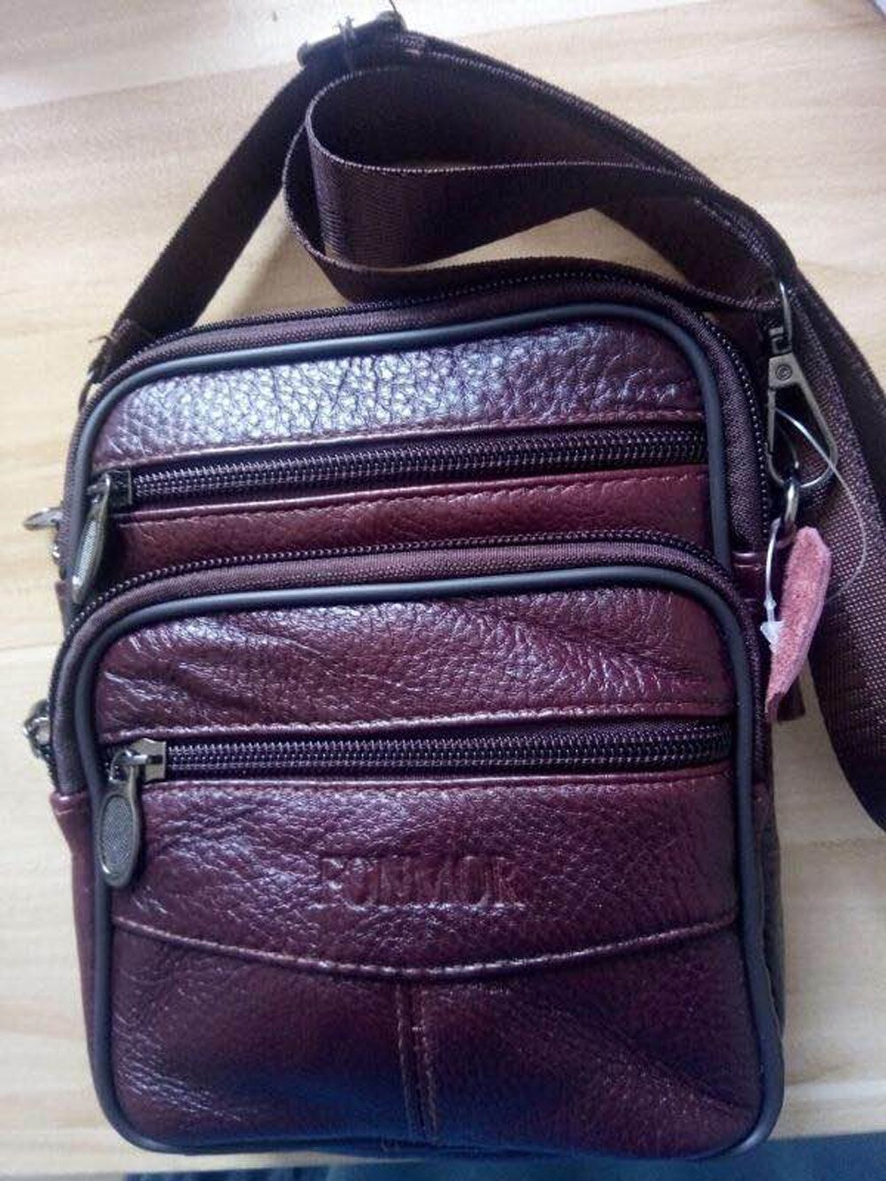 Stijl Heren Lederen Manbag Business Travel Schoudertas Womens Handtas Bruin: Bruin