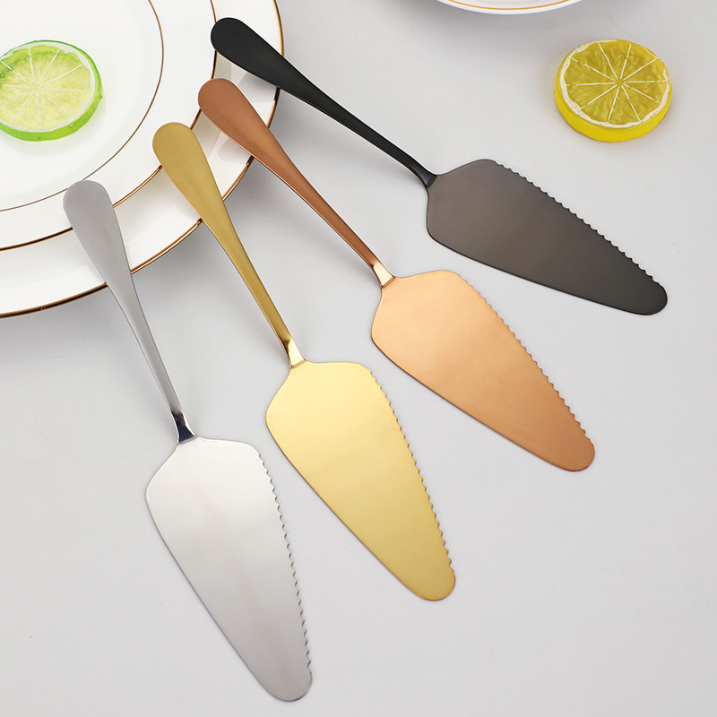 Outils à pâtisserie en acier inoxydable, ensemble de couteaux à pelle à gâteau de mariage, couteau à Pizza en or Rose, accessoires d'outils de cuisson, couteaux de cuisine 1 pièce