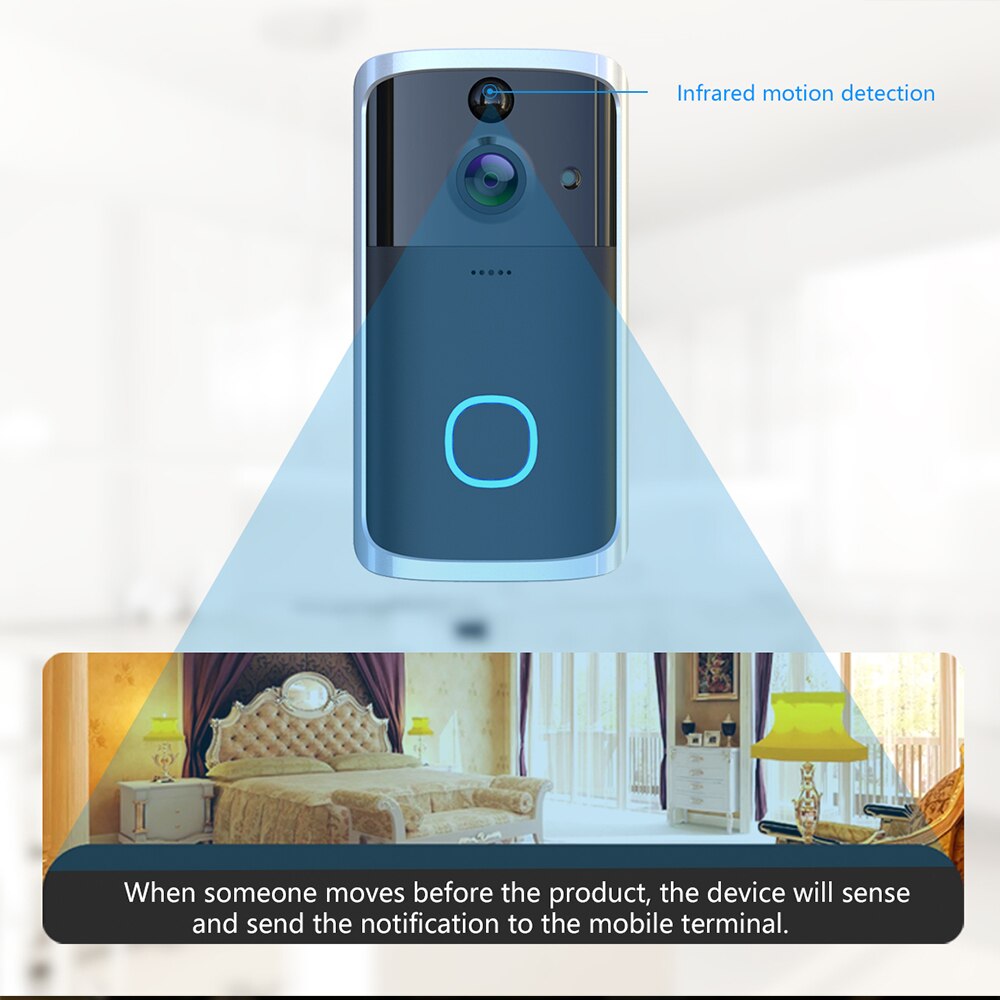 Smart Wireless Video Doorbell WiFi Twoway Infrared Night