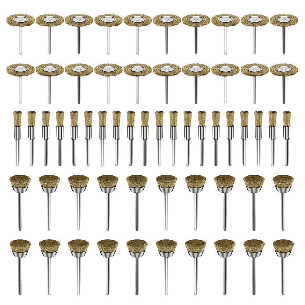 60pcs Stainless Steel Wire Wheel Brass Brush Dremel Rotary Tool for Mini Drill Dremel Polishing Dremel Rotary Tools Accessories: B