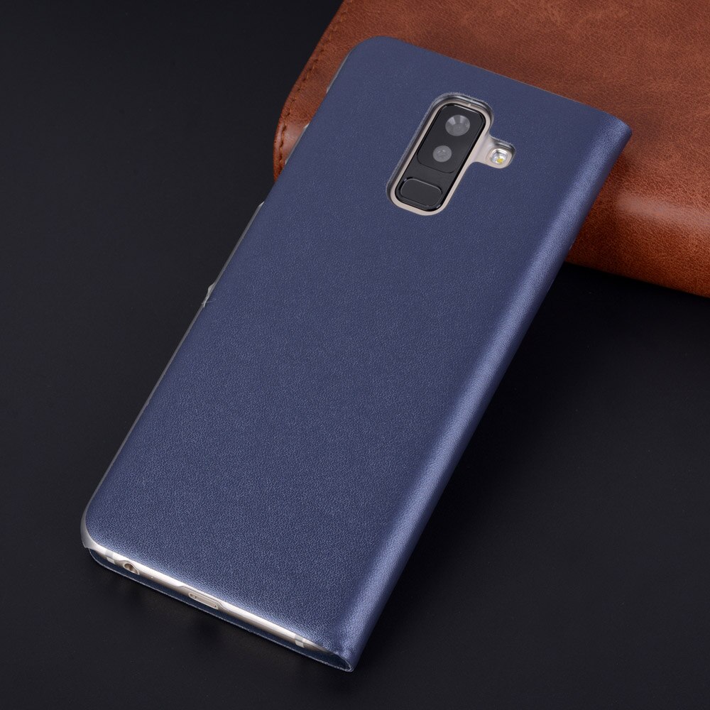 Funda de cuero con tapa para teléfono Samsung Galaxy A6 Plus A 6 A62018 A6plus SM-A600F SM-A605F galaya6, funda tipo billetera para tarjetas