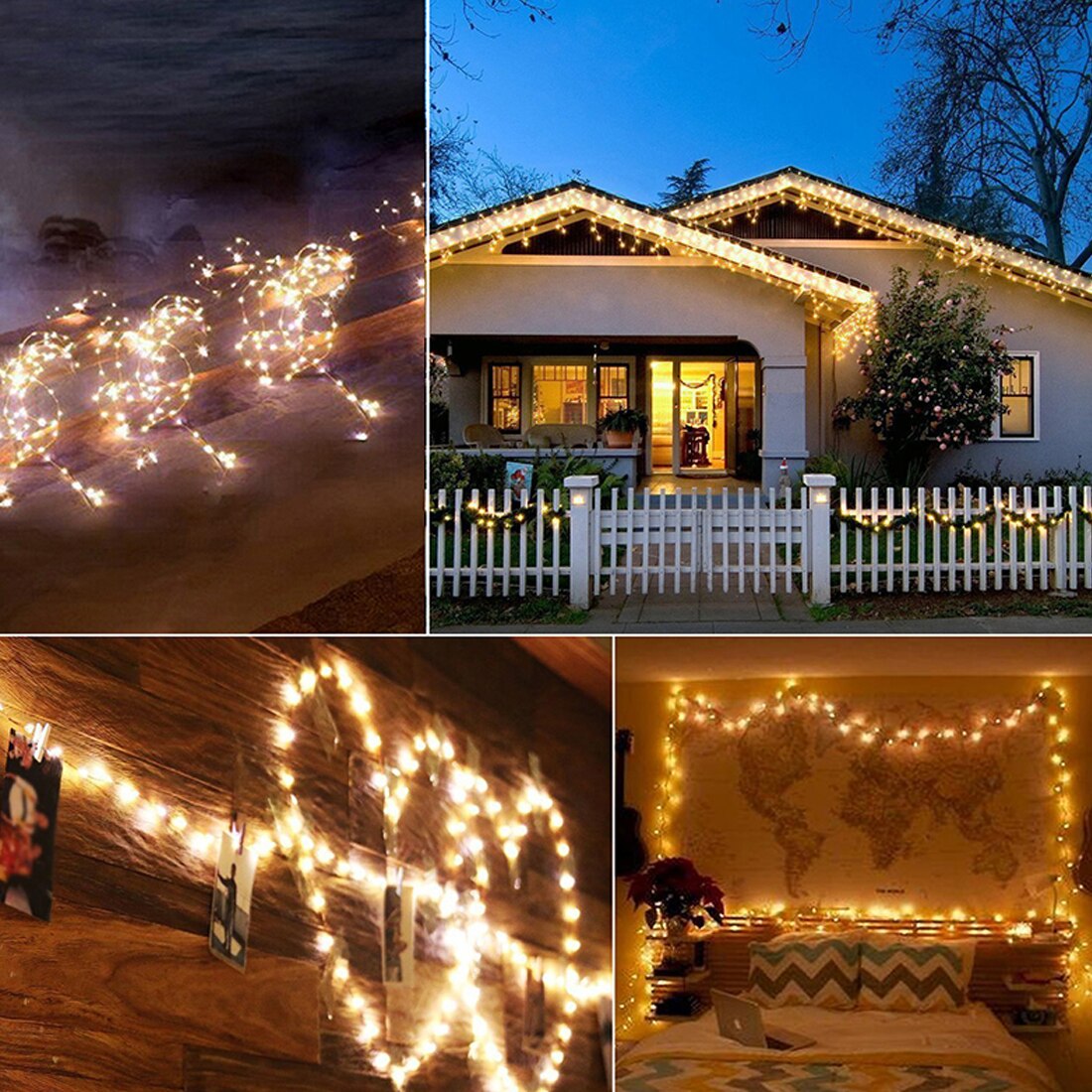 Extérieur 10M 20M lampe solaire LED chaîne fée lumières Flash 100/200led s étanche pour noël jardin Yard fête décoration