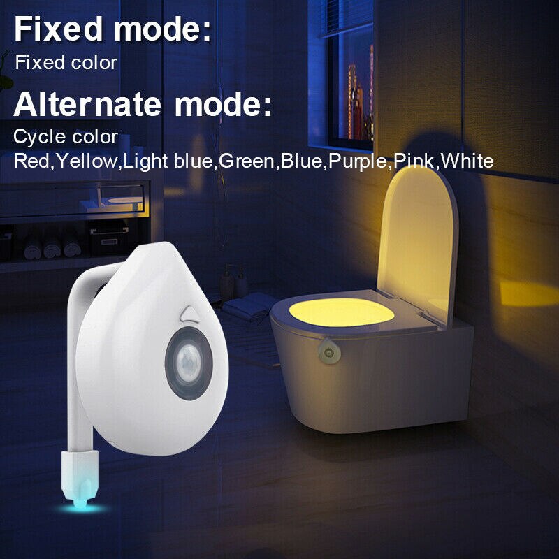 LED Toilet Seat Night Light Motion Sensor WC Licht Real 8 Kleuren Verwisselbare Lamp AAA Batterij Aangedreven Backlight voor Wc kom