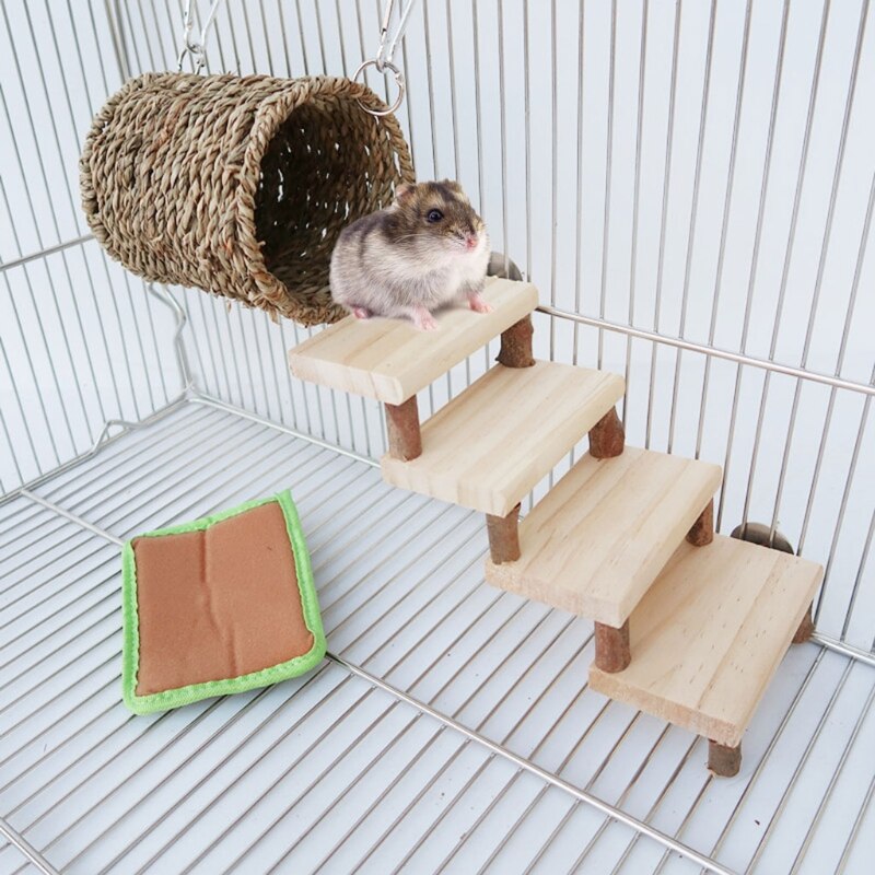 Hamster Tunnel Bed Climbing Ladder Cage Playground Chew Toys Rat Habitat Shelter