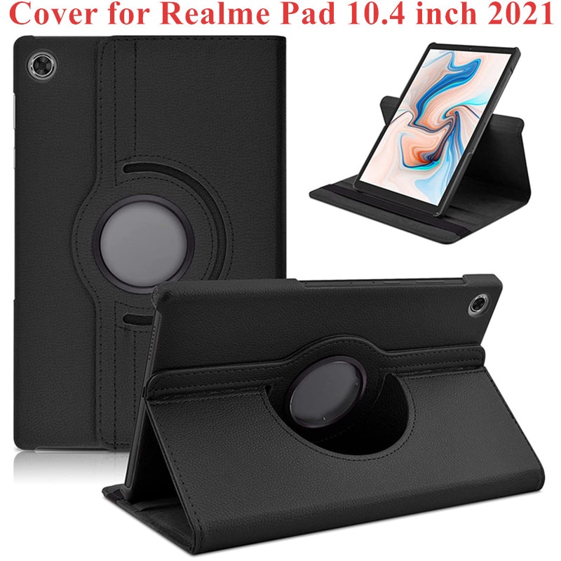 Voor Realme Pad Case 2021Case,360 Graden Draaien Stand Tablet Cover Voor Realme Pad 10.4 Inch Stand Pu Lederen Beschermhoes