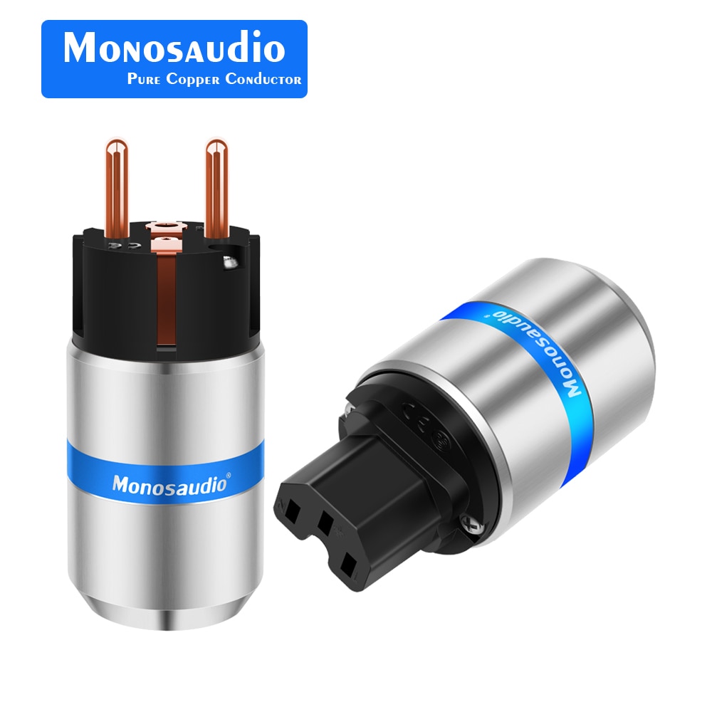 E106/F106 Pure Copper EU Plug Type Schuko Power Plug 99.998% Pure Copper Schuko Power Connector HI FI Power Cable
