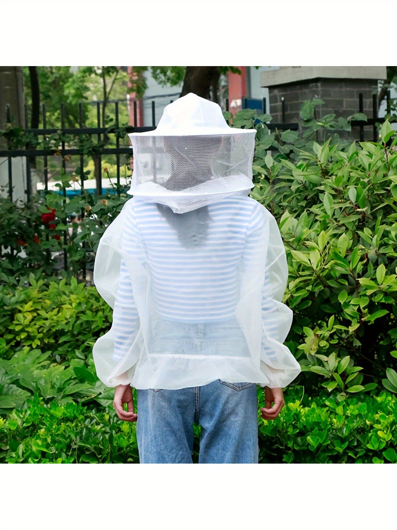 1 moustiquaire blanche légère – Convient aux hommes et aux femmes, polyester respirant, casquette intégrale incluse