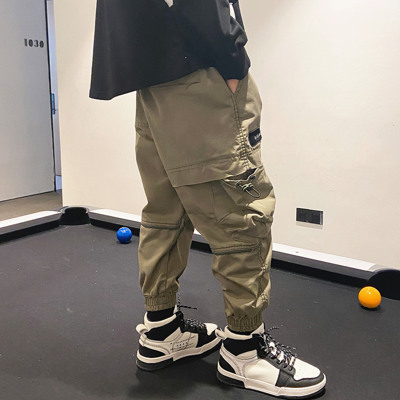 2021 pantaloni Cargo neri ragazzi autunno Harem Pant Streetwear Harajuku Jogger pantaloni della tuta pantaloni abbigliamento per bambini per ragazzi da 10 a 12 anni