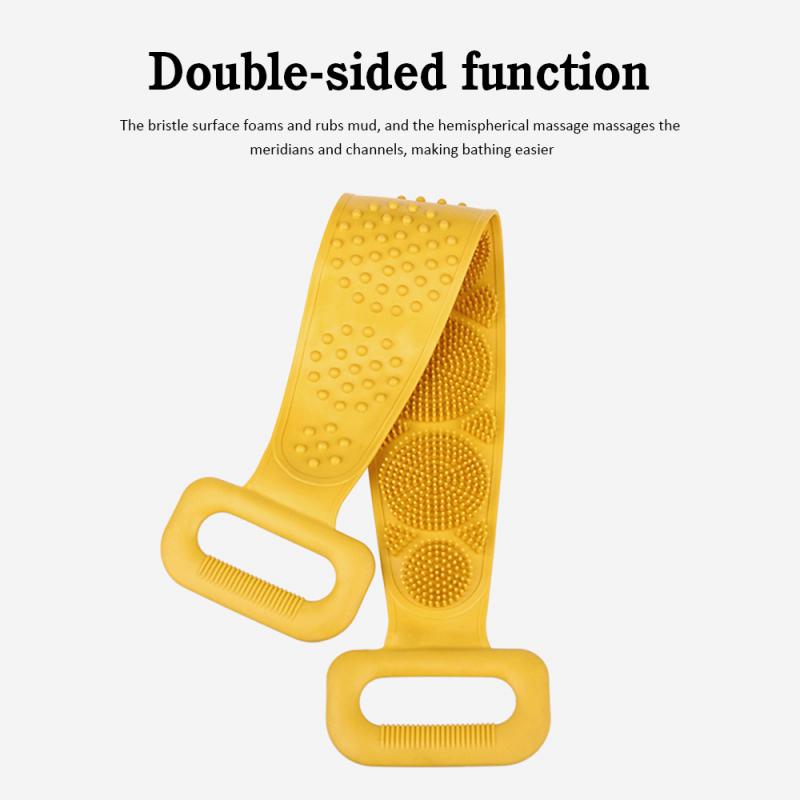 Toalla de fregado de silicona larga, cepillo para masajes de baño, Spa para frotar el barro, herramienta de exfoliación corporal, 8 estilos a elegir