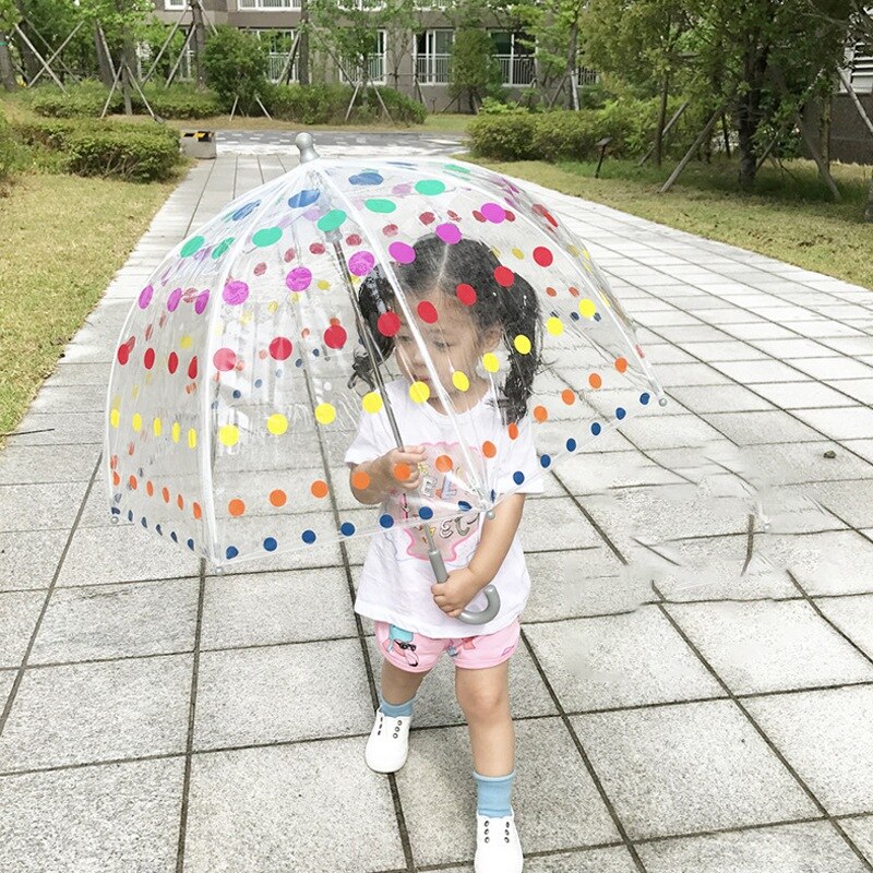 Kid's Clear Bubble Umbrella Men's and Women's Children's Umbrellas Transparent Long Handle Umbrella