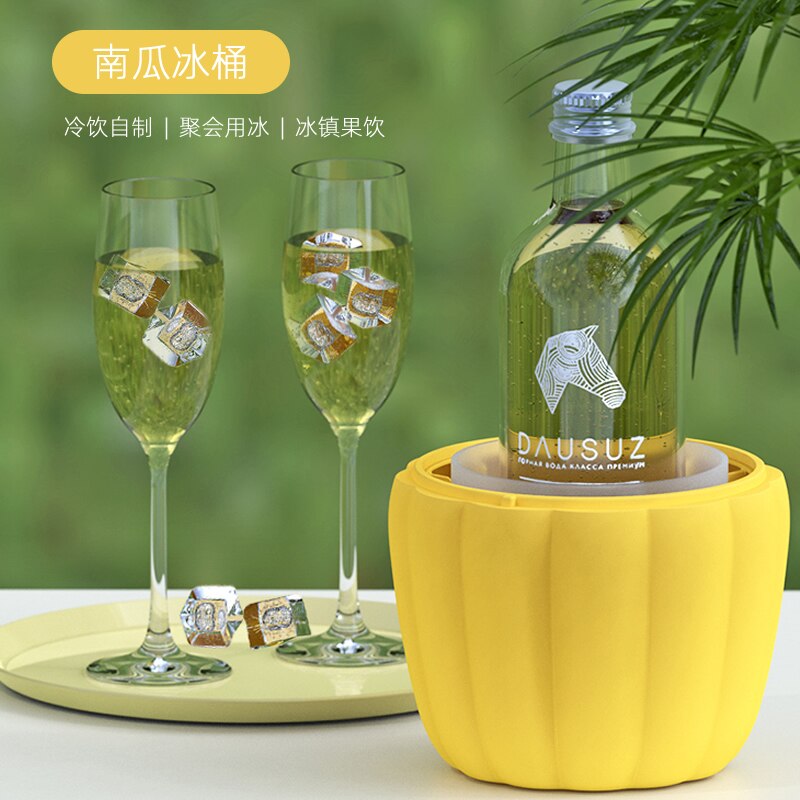 Pompoen Siliconen Ijsemmer Iced Drank Dubbele Ijs Emmer Creatieve Handig Thuis Fast Ice Maken Vriezer Ijs Emmer