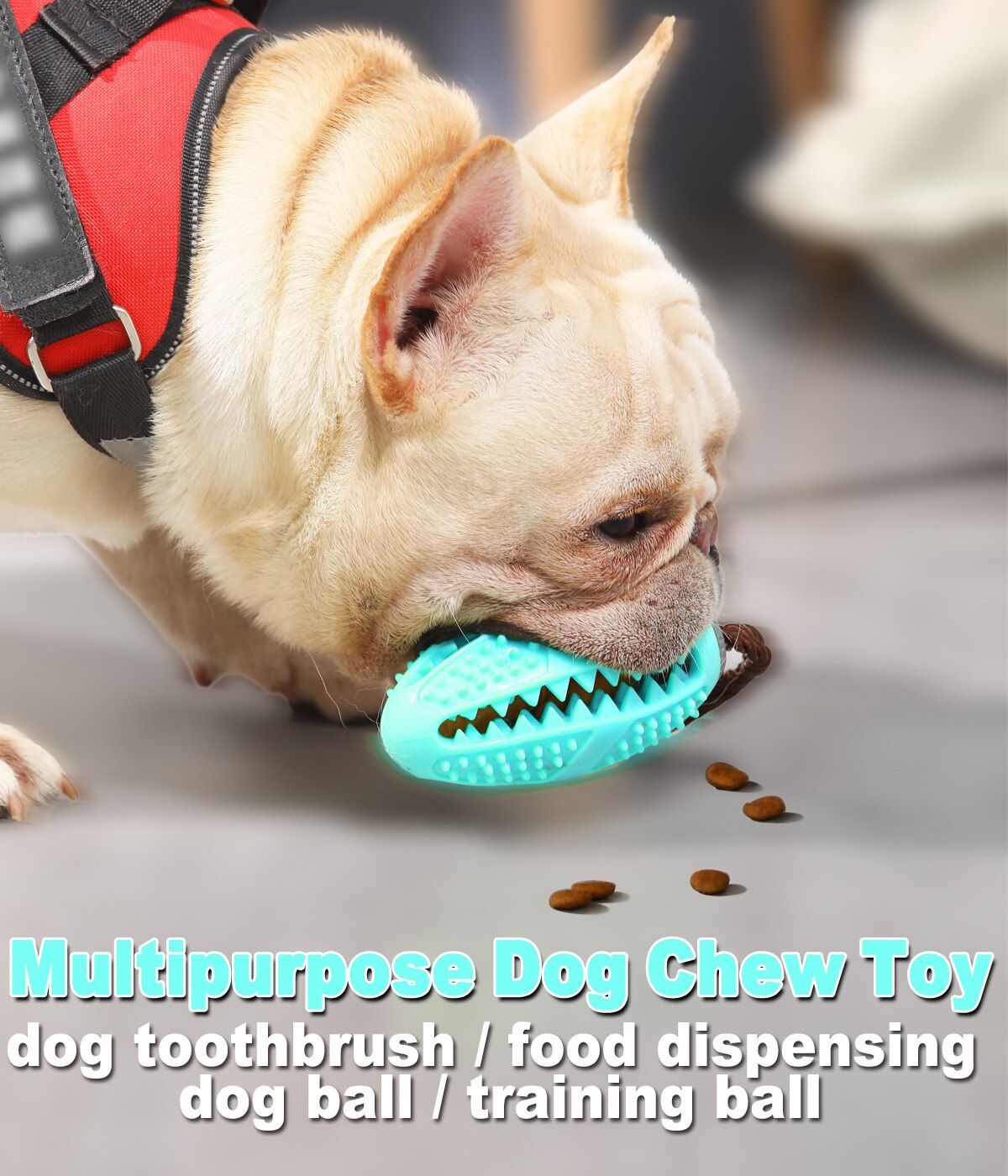 Centro de juguetes de goma Kong para perros pequeños, accesorios interactivos para cachorros, cepillo de dientes para perros, Bulldog francés
