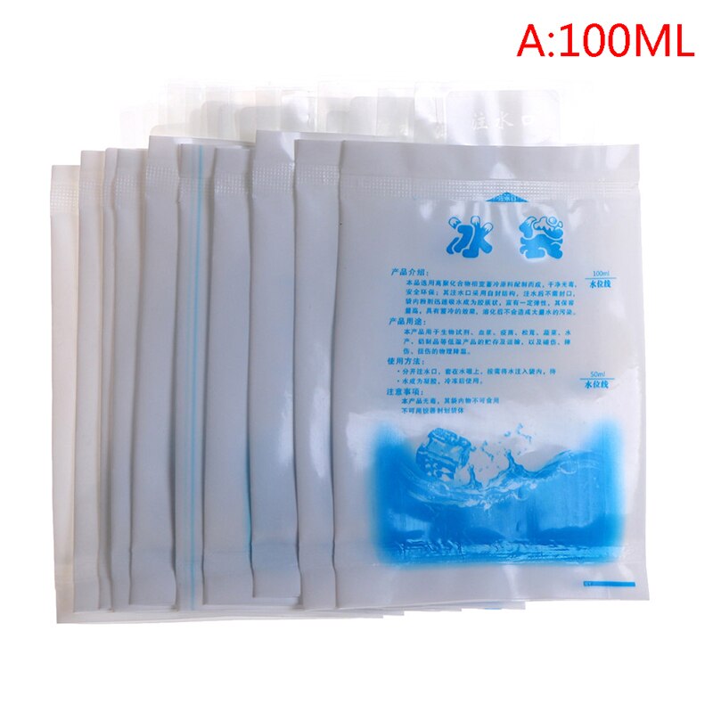 10Pcs Water Injection Icing Cooler Bag Reusable Ice Bag Pain Cold Compress Drinks Refrigerate Food Keep Fresh Gel Dry Ice Pack: A