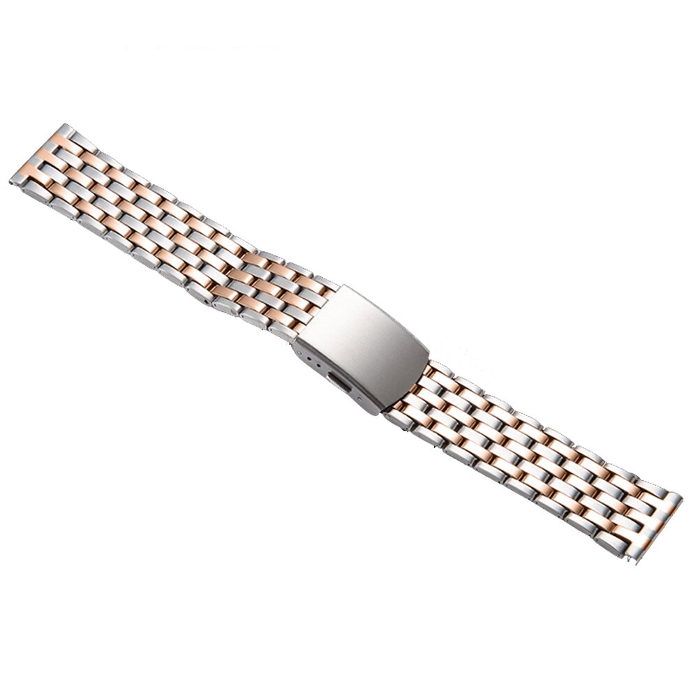 20mm 22mm horlogeband roestvrij stalen band voor samsung galaxy watch 46mm 42mm active 2 gear  s3 s2 horlogeband voor amazonfit bip: Zilver roségoud / 22mm