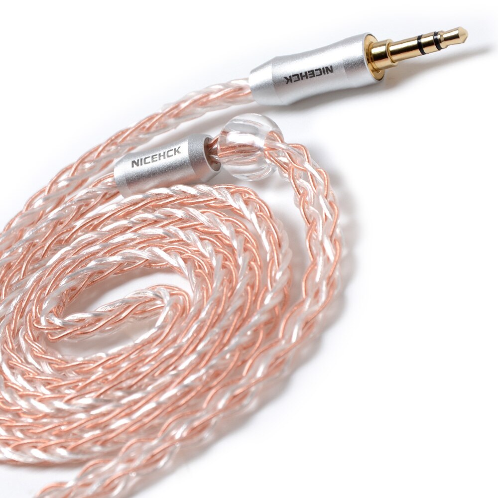 NICEHCK 8 Core Copper Silver Mixed Cable MMCX/2Pin 3.5/2.5/4.4mm Balanced For C12 C16 ZS10 ZSX V90 TFZ NICEHCK NX7 Pro/DB3/F3/M6