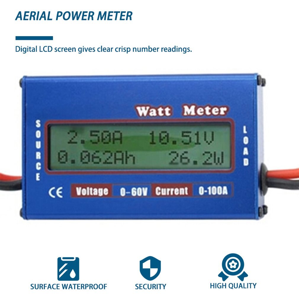 Digital LCD Screen 100A 60V DC RC Helicopter Airplane Battery Power Analyzer Watt Meter Balancer FOR RC Hobby