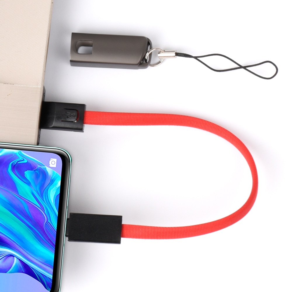 Sleutelhanger Usb Type C Kabel Snel Opladen Kabel Voor Samsung A50 A70 A30 Charger Usbc Type-C Sleutelhanger koord Korte Cabel Micro Usb