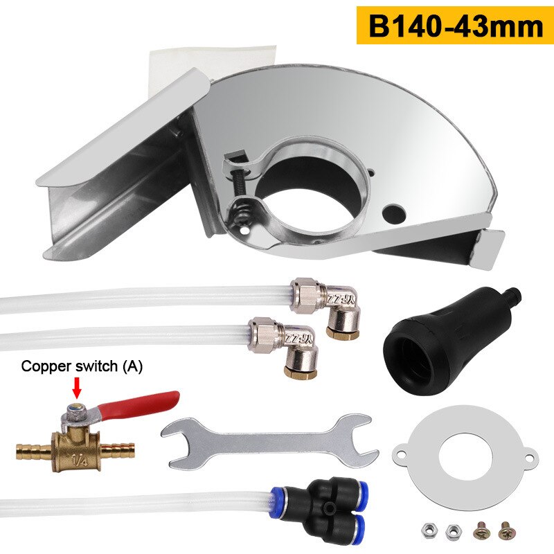 Stofvrij Haakse Slijper Schild Set Met Verstelbare Water Klep Dubbele Verneveling Nozzles Water Toevoeging Stofkap: Type A