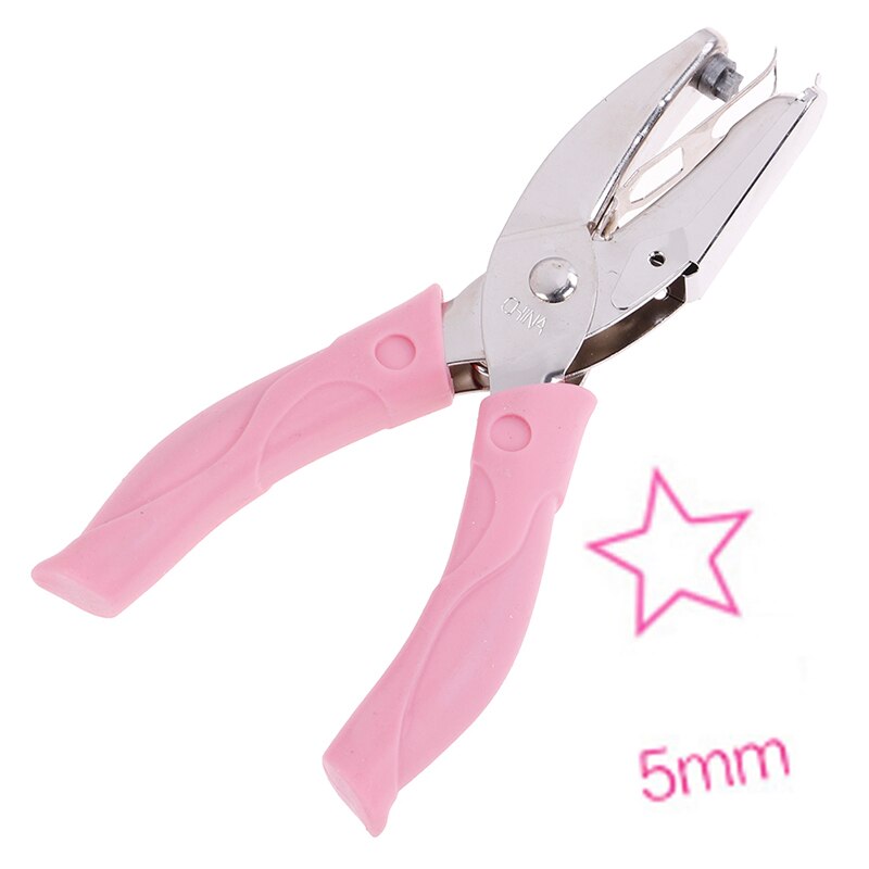1PC DIY Single Hole Puncher Handle Hole Punch Loose-leaf Pink Paper Cutter School Office Binding Stationery
