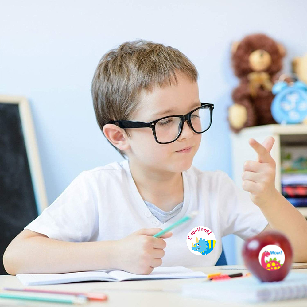 50-500 Stuks Ronde Dinosaurus Dier Kinderen Beloning Sticker Leuke Speelgoed Tags Decoratie Afdichting Label Briefpapier Levert Stickers