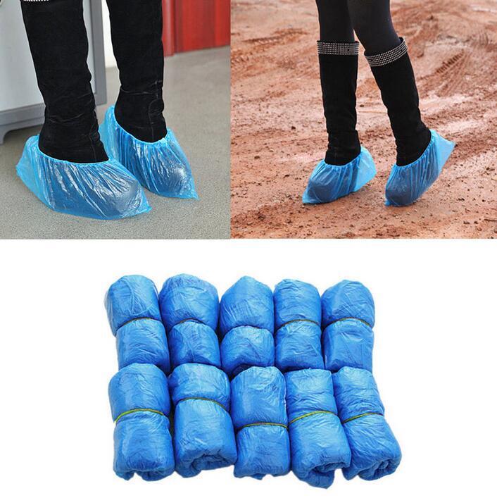 100/1000PCS Waterproof Anti Slip Boot Covers Plastic Disposable Shoe Covers Overshoes Safety